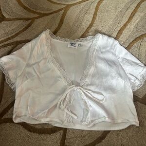Princess Polly tie up silky lace tee